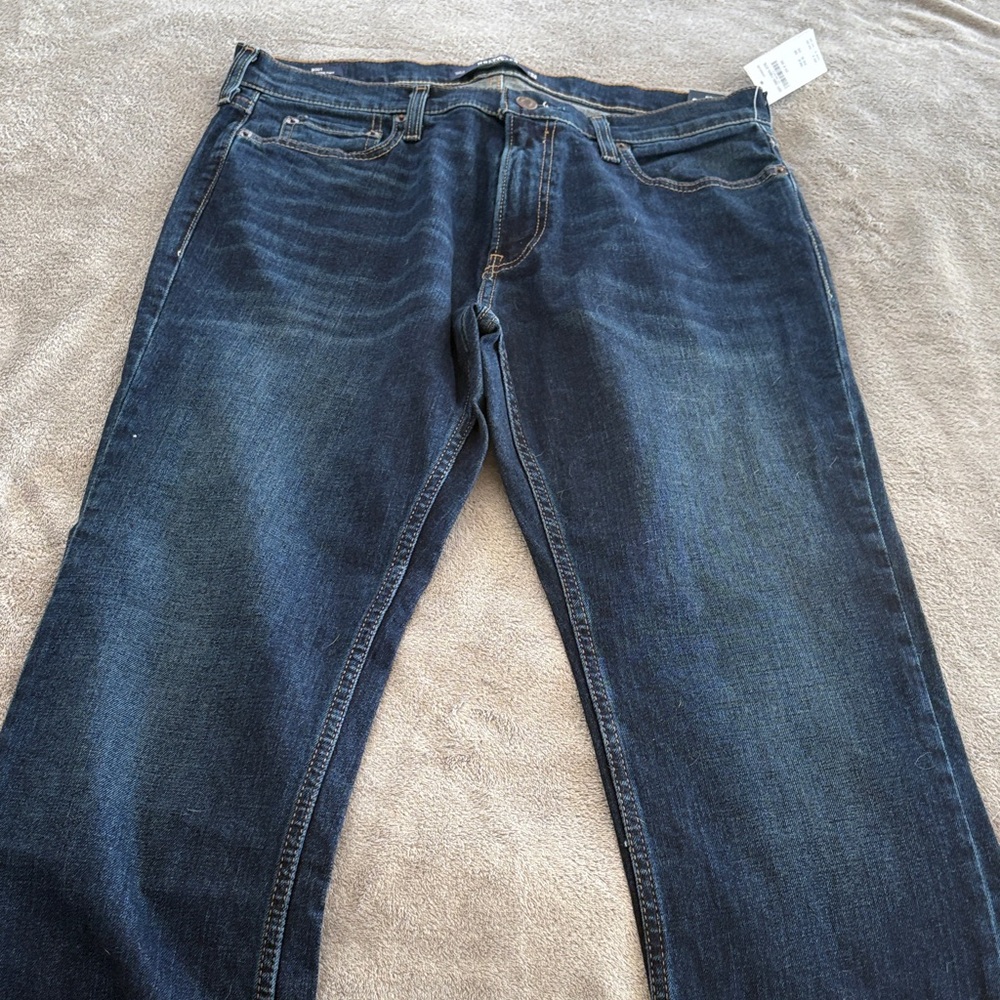 Hollister Men's Deep Blue Straight Jeans